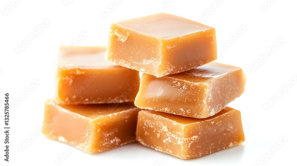 stack of caramel sweets on white background stack of caramel sweets on white background