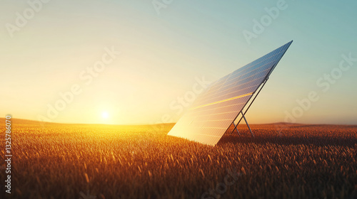 Golden horizon, harnessing solar energy for sustainable futurescape photo