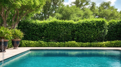 Wallpaper Mural Tranquil Swimming Pool Surrounded by Lush Green Foliage and Plants Torontodigital.ca
