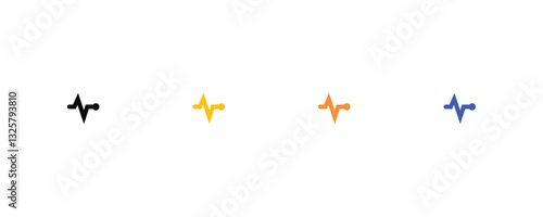 Heart beat pulse icon sign, colorful linear style heart beat icon sigh flat vector illustration isolated on white background.