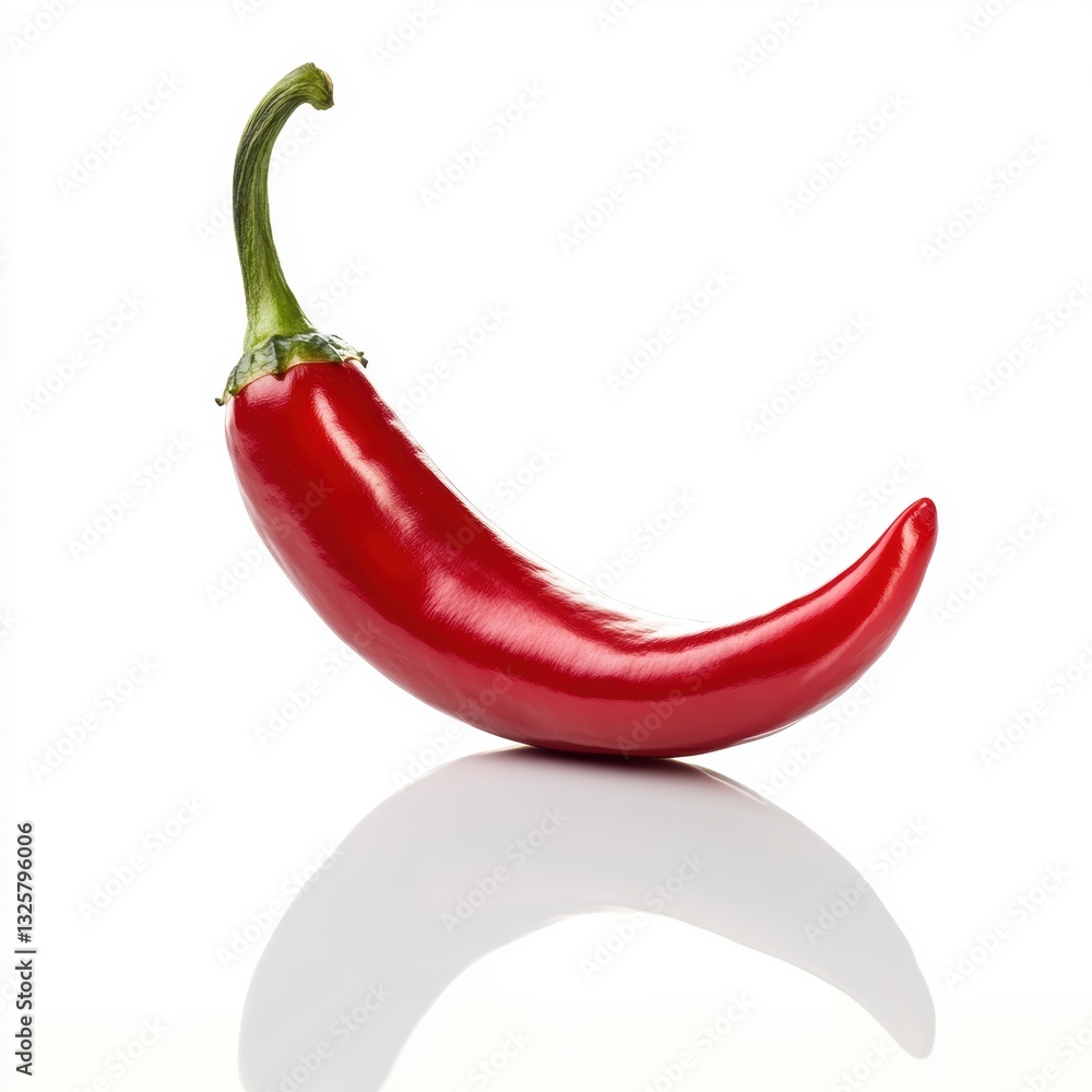 Red chili pepper isolated on white background for cooking, spicy recipes, gardening, healthy eating, vibrant color, fresh ingredients, culinary arts. Red chili pepper isolated on white background for cooking, spicy recipes, gardening, healthy eating, vibrant color, fresh ingredients, culinary arts.