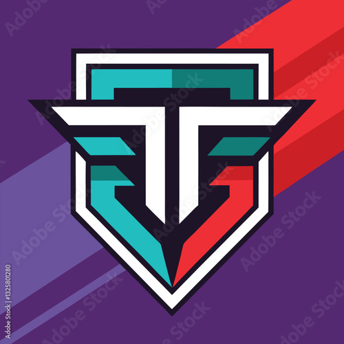 Bold, colorful "TG" logo design on a vibrant background.