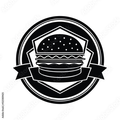 Burger shop logo vector on white background,