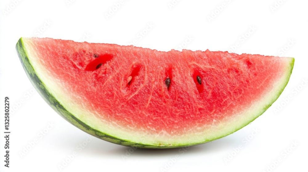 Fresh Watermelon Slice on White Background Ready for Summer Treats Fresh Watermelon Slice on White Background Ready for Summer Treats