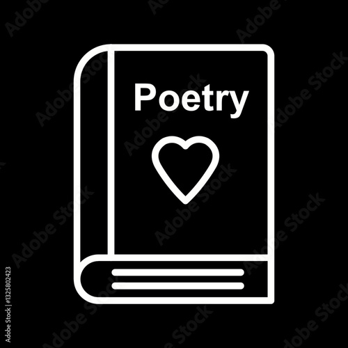 Romantic poetry book Vector Icon