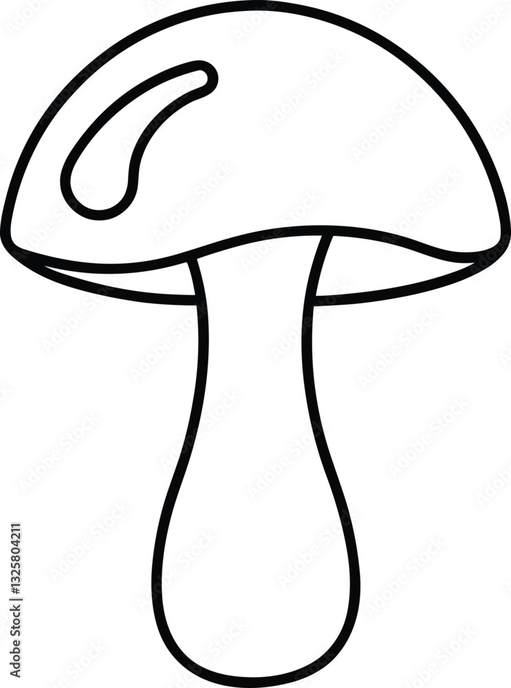 Simple Mushroom Outline Vector - Autumn and Fall Themed Illustration Simple Mushroom Outline Vector - Autumn and Fall Themed Illustration