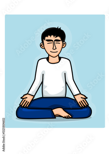 Illustration of a man meditating