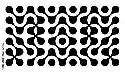 Set black metaballs isolated on a white background. Modern contemporary geometric shapes and elements. Vector illustration