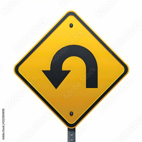 Free Download Illustration of a sharp left turn warning sign - GFXLoad