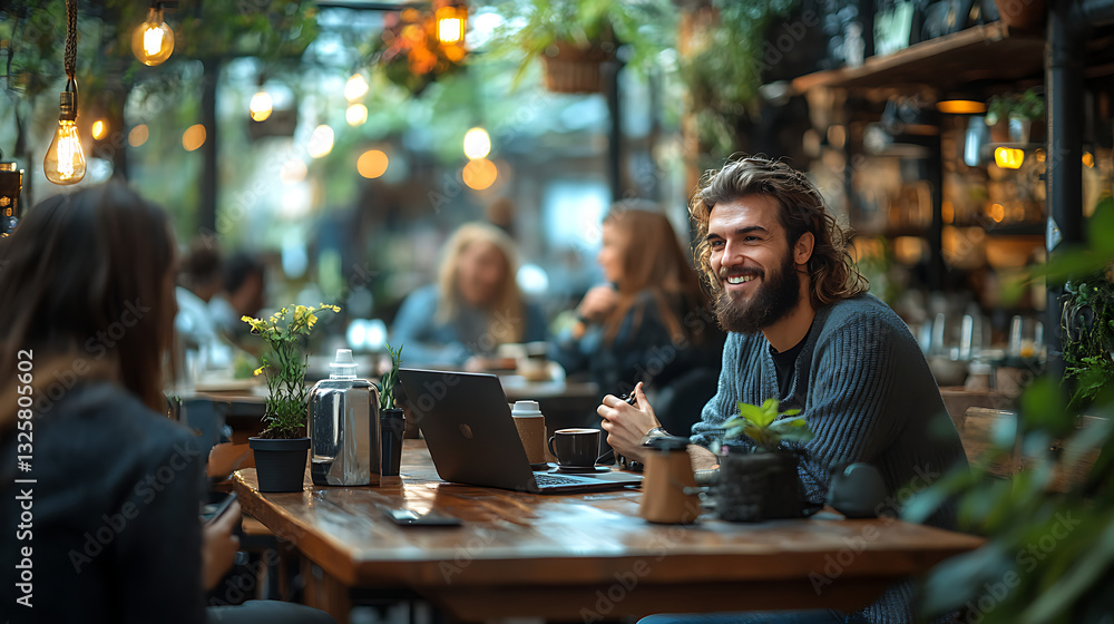 Authentic moments of travelers in cozy cafés and urban settings. Authentic moments of travelers in cozy cafés and urban settings.