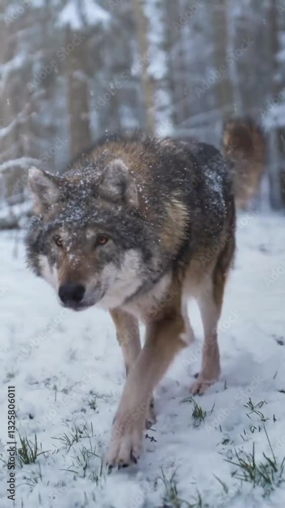 gray wolf in snow gray wolf in snow