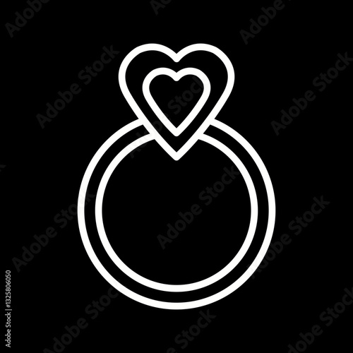 Heart Shaped Ring Vector Icon