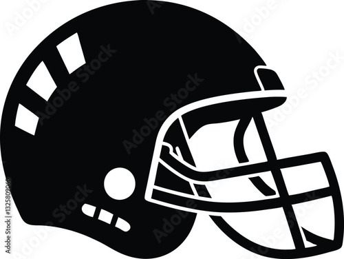American Football Helmet Silhouette Vector, football helmet vector