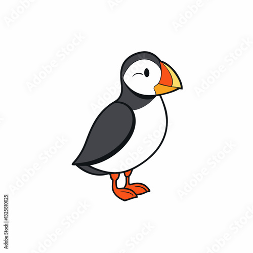 vector illustration of a puffin