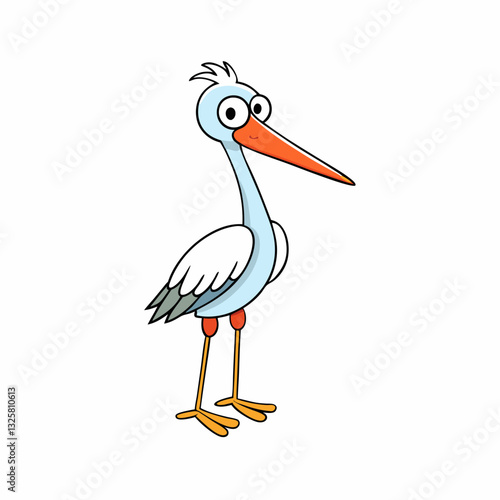 stork on a white background