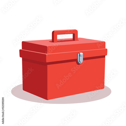 Bold red toolbox displayed on white background, symbolizing readiness