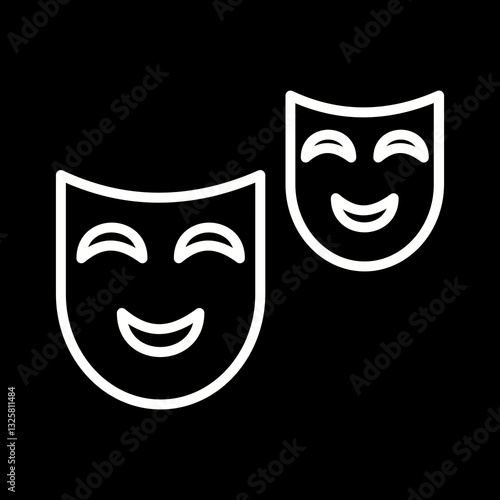 Theatre masks Vector Icon