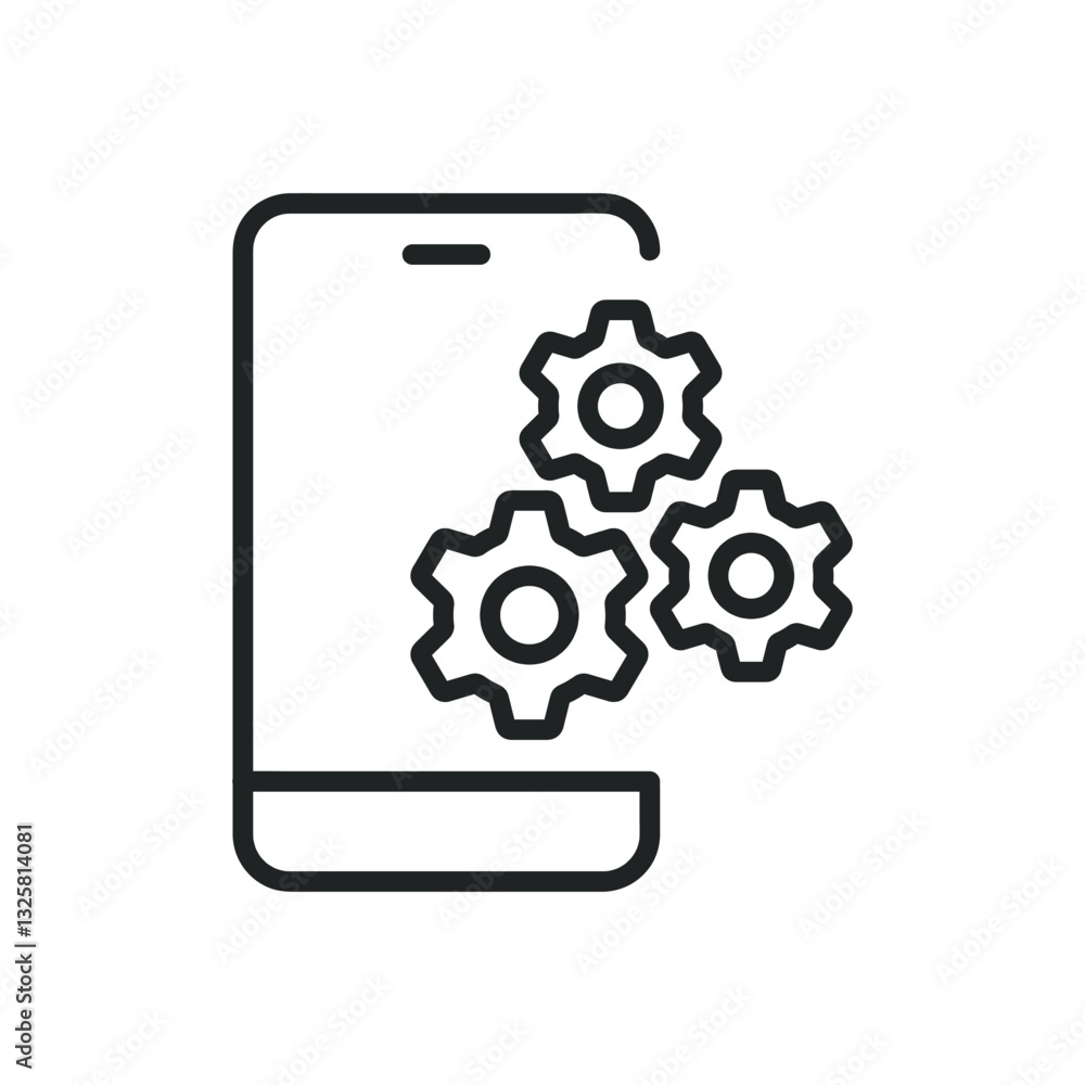 Setting and setup thin line icons. Editable stroke and Perfect pixel on transparent background Setting and setup thin line icons. Editable stroke and Perfect pixel on transparent background