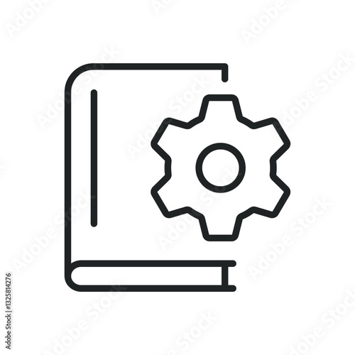 Manual book thin line icons. Editable stroke and Perfect pixel on transparent background