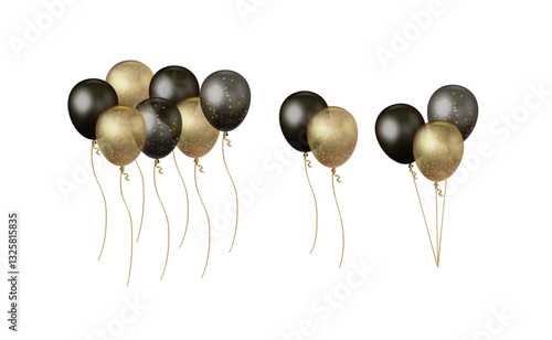 Balloon string combination, gold and black with sequins combination, suitable for events, parties, sales