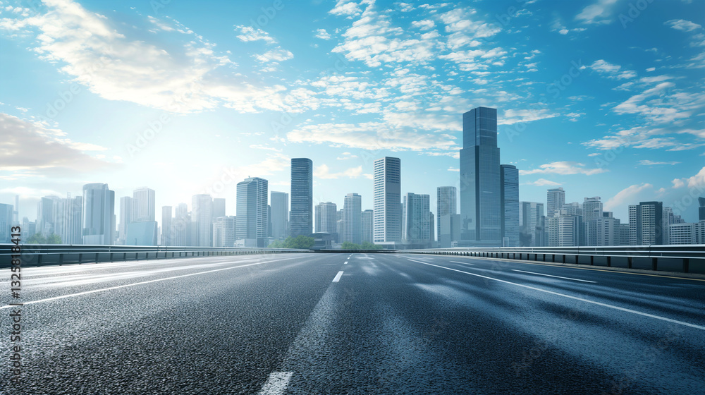 Fototapeta premium Urban roads and modern architecture background