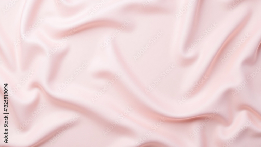 Fototapeta premium Soft pink satin fabric with elegant folds and smooth texture, perfect for backgrounds or textile designs. gentle hues create calming and sophisticated atmosphere
