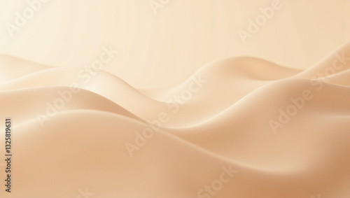 Soft, flowing fabric in warm beige tones creates serene and elegant background. gentle curves and smooth texture evoke sense of calm and sophistication