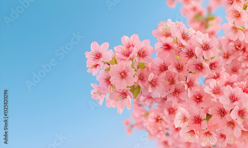 Beautiful Cherry Blossom Flowers Against Clear Blue Sky
