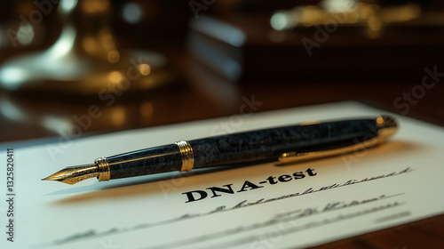 Wallpaper Mural Document labeled "DNA Test" with a pen on the table, paternity test, inheritance
 Torontodigital.ca