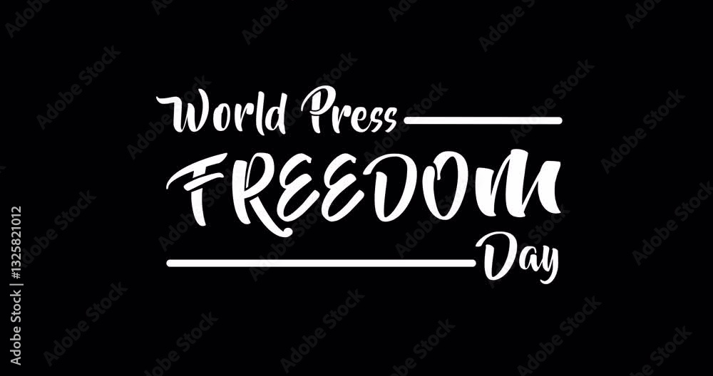 World Press Freedom Day text animation. Handwritten calligraphy animated with alpha channel. Easy to put into any video. Perfect for journalism, media rights, and free speech awareness. World Press Freedom Day text animation. Handwritten calligraphy animated with alpha channel. Easy to put into any video. Perfect for journalism, media rights, and free speech awareness.