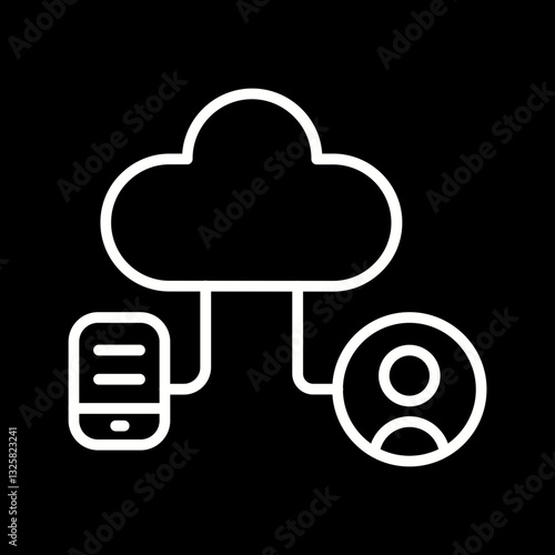 Hybrid Cloud Vector Icon