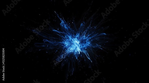 Wallpaper Mural Blue Light Burst on Black Background Abstract Energy Concept Illustration Torontodigital.ca