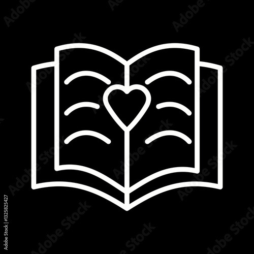 Love story book Vector Icon