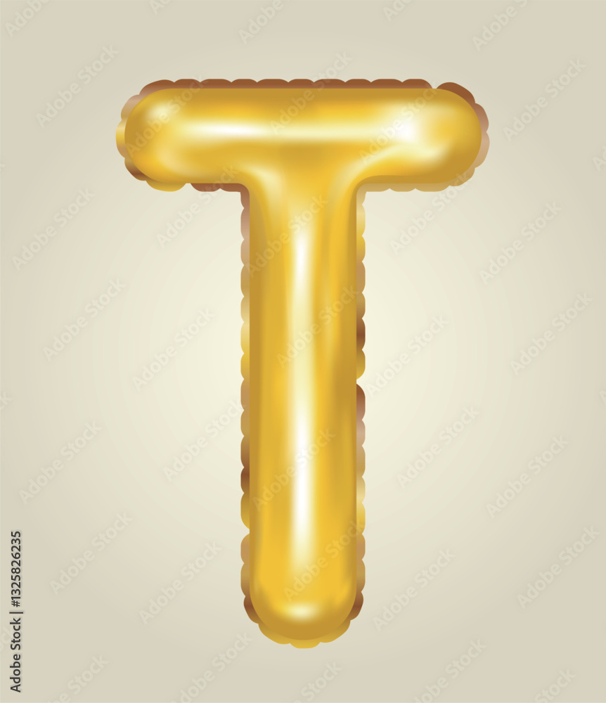 Metallic golden balloon alphabet-T Metallic golden balloon alphabet-T