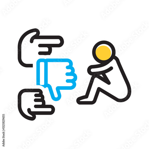 Vector multi color icon for Social bullying
