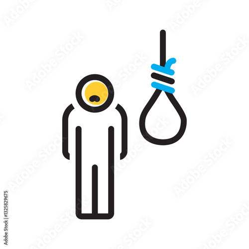 Vector multi color icon for Suicide