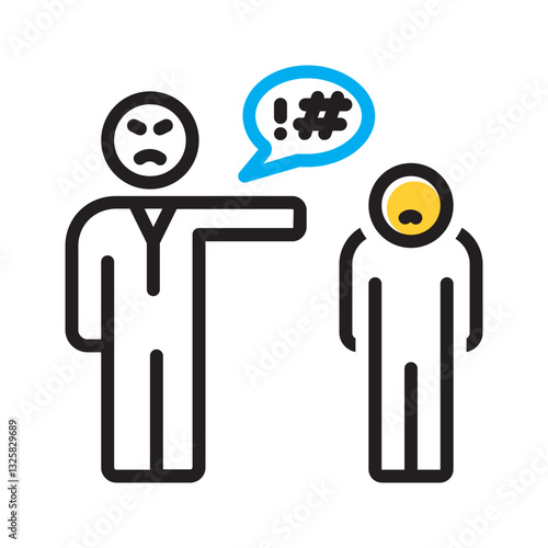 Vector multi color icon for Verbal bully