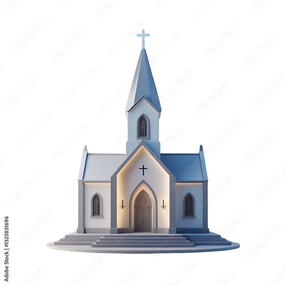 Fototapeta premium Elegant 3D Cathedral: Architectural Design for Grand Religious and Spiritual Buildings