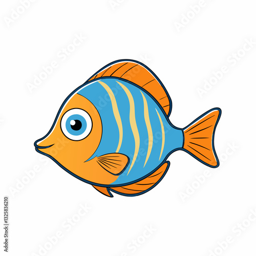 vector illustration of a discus fish