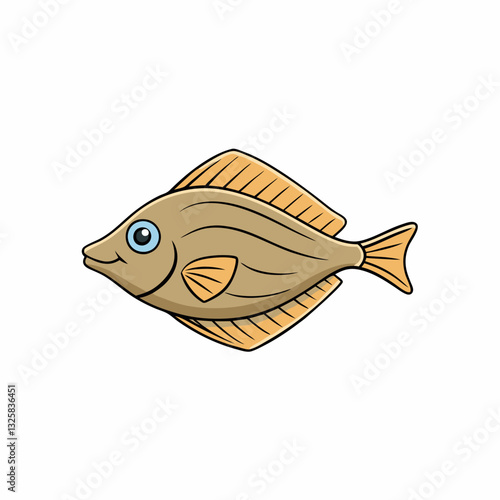 vector illustration of flounder fish