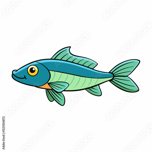 vector illustration of a gudgeon fish