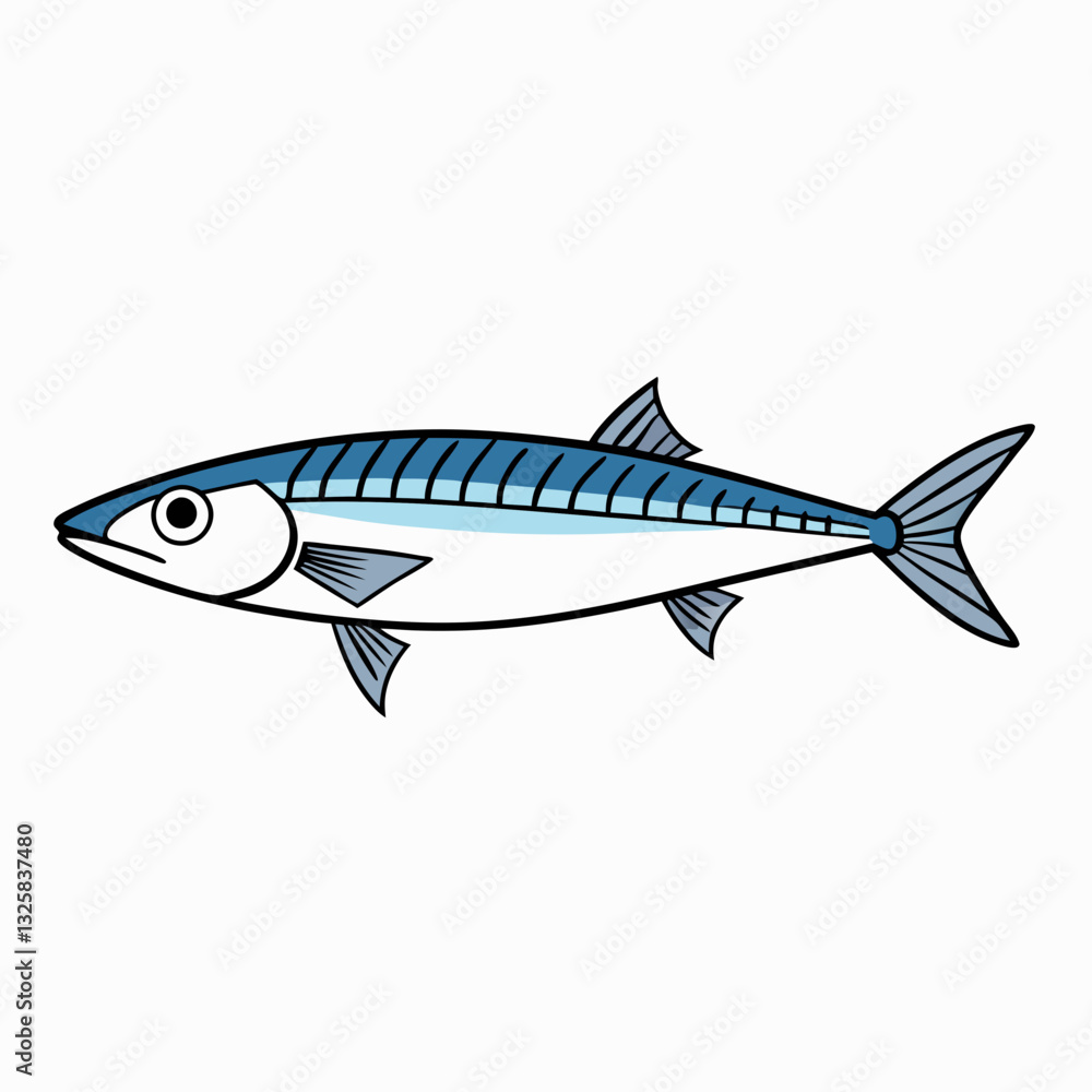 Fototapeta premium mackerel fish on a white background