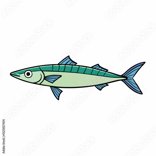 mackerel fish on a white background