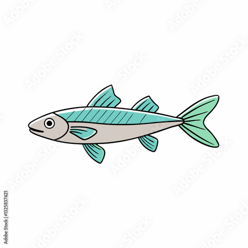 vector illustration of a minnow fish