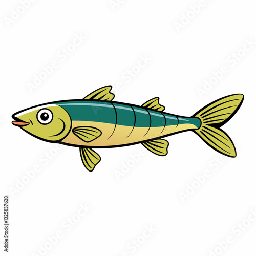 vector illustration of a minnow fish