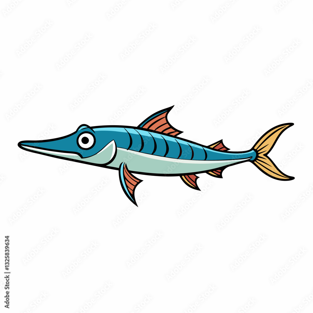 Fototapeta premium wahoo fish on a white background