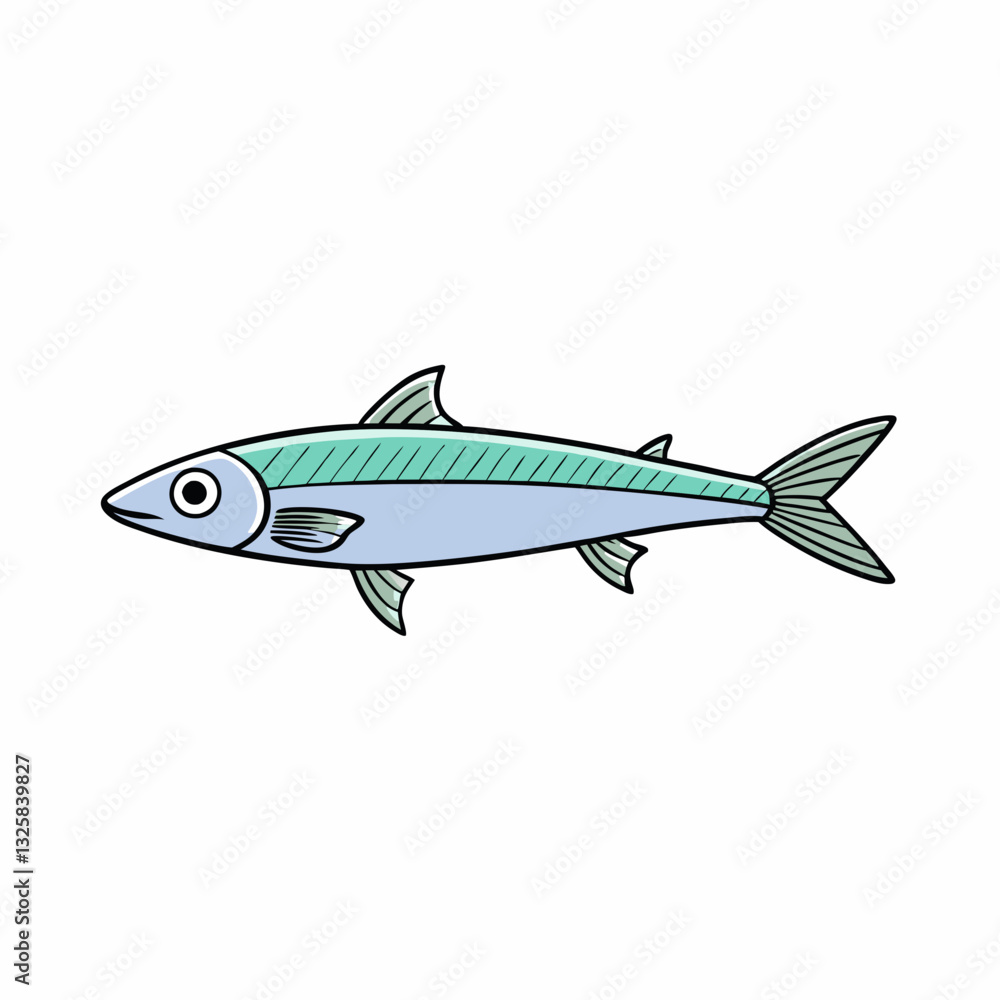 Fototapeta premium anchovy fish on white background