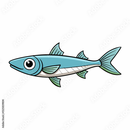 anchovy fish on white background