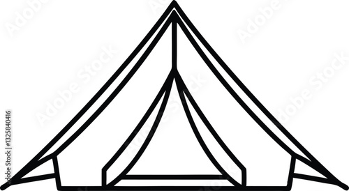 camping tent line art vector,camping tent outline coloring book page line art drawing