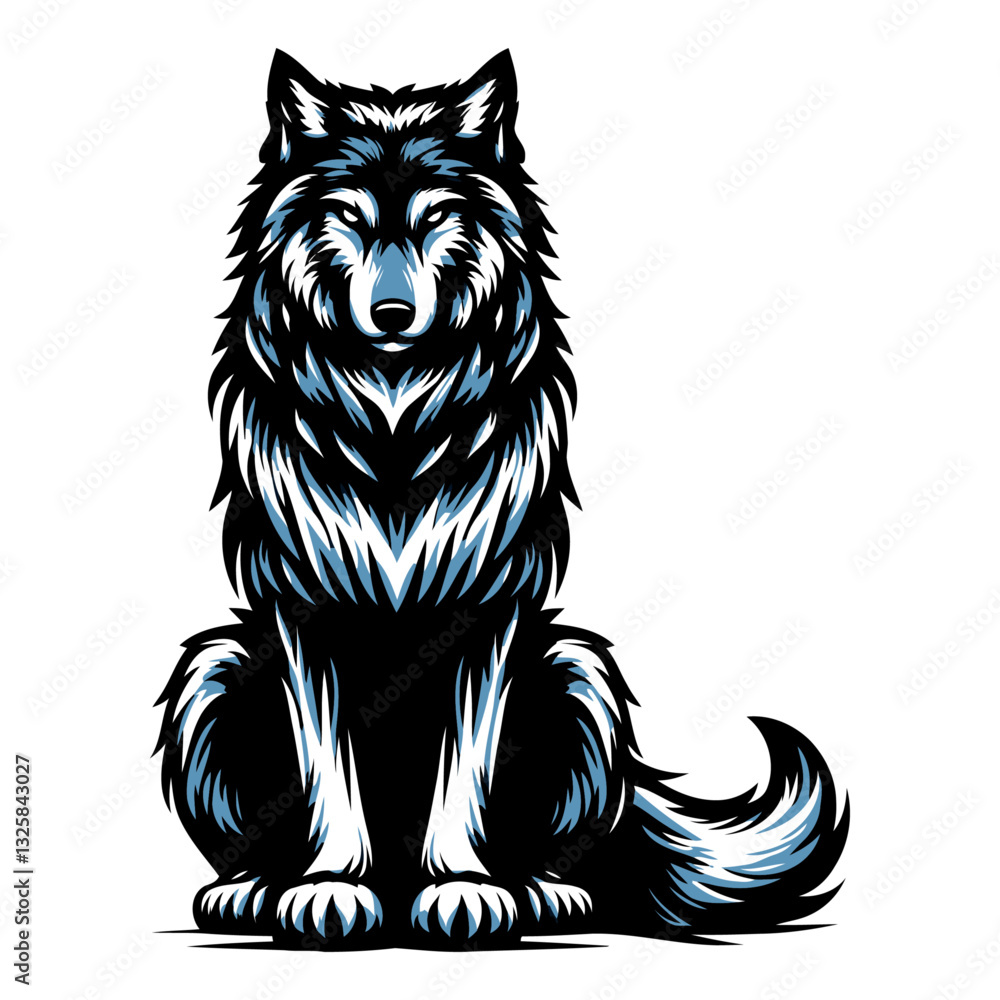 Fototapeta premium Wolf vector and illustrations.